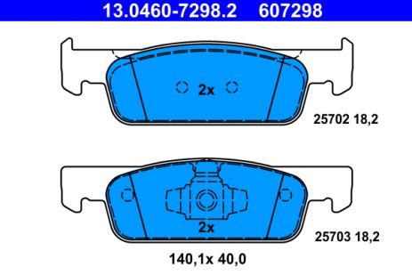 Комплект тормозных колодок ATE для SMART FORTWO, DACIA LOGAN, RENAULT LOGAN (13046072982)