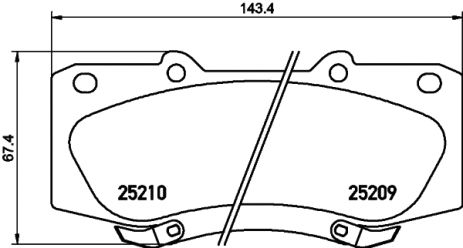 Комплект тормозных колодок TOYOTA HILUX, TOYOTA FORTUNER, NISSHINBO (NP1069SC)