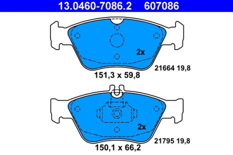 Гальмівні колодки для MB CLK, E-CLASS, C-CLASS, ATE (13046070862)