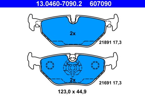 Комплект гальмівних колодок BMW 5, ATE (13046070902)