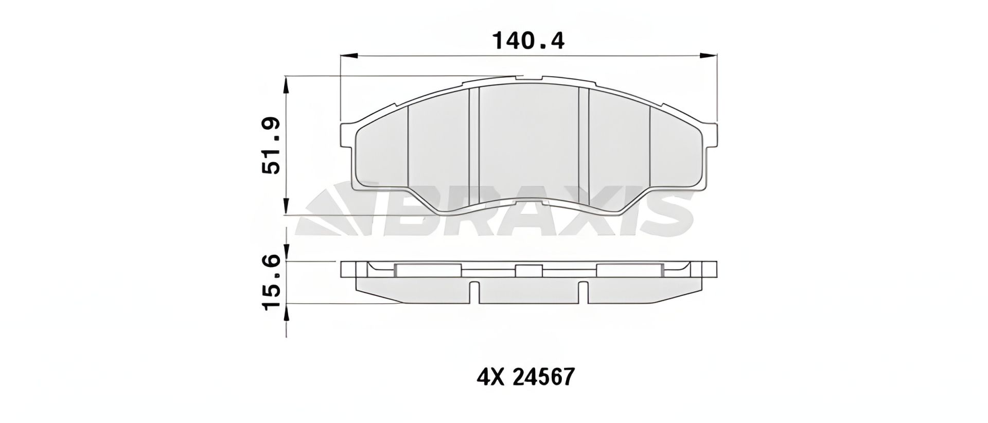Комплект гальмівних колодок TOYOTA HILUX, BRAXIS (AA0436) Комплект гальмівних колодок TOYOTA HILUX, BRAXIS (AA0436)