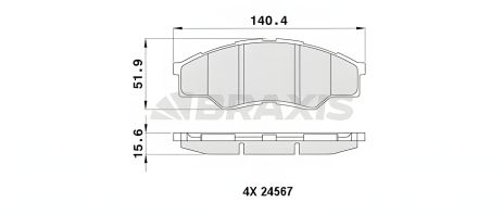 Комплект гальмівних колодок TOYOTA HILUX, BRAXIS (AA0436) Комплект гальмівних колодок TOYOTA HILUX, BRAXIS (AA0436)