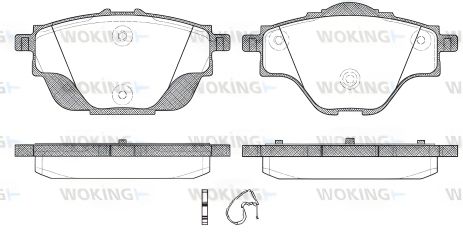 Гальмівні колодки комплект CITROËN C4, PEUGEOT 5008, 308, WOKING (P1457300)