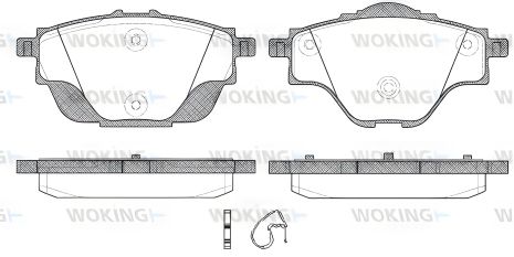 Гальмівні колодки комплект CITROËN C4, PEUGEOT 5008, 308, WOKING (P1457300)