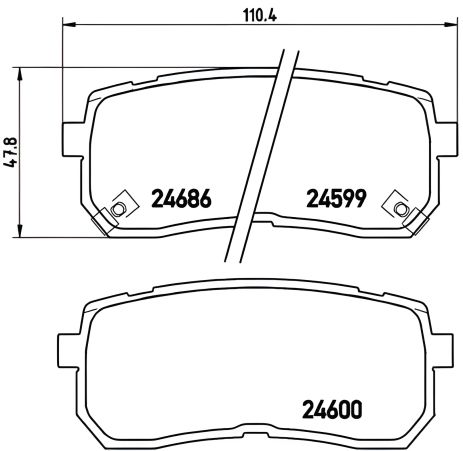 Комплект гальмівних колодок HAVAL H8, DODGE H, HYUNDAI ix55, BREMBO (P30035) - Brembo Pads