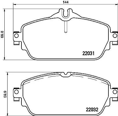 Комплект тормозных колодок MB (BBDC), MB E-CLASS, MB C-CLASS, BREMBO (P50118)