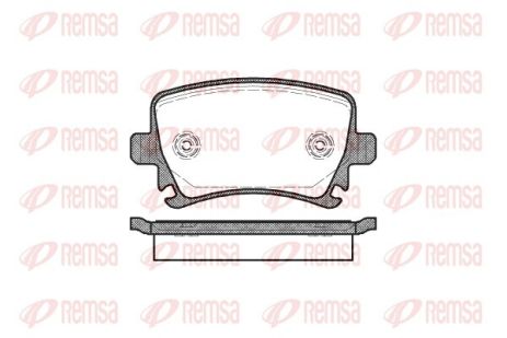 Комплект гальмівних колодок SEAT LEON, VW CC, SKODA OCTAVIA, REMSA (103100)