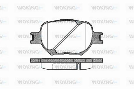 Комплект гальмівних колодок TOYOTA CROWN, TOYOTA COROLLA, TOYOTA CELICA, WOKING (P642300)