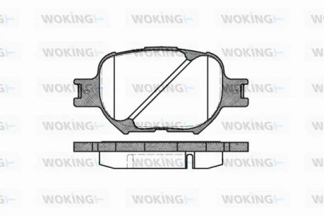 Комплект гальмівних колодок TOYOTA CROWN, TOYOTA COROLLA, TOYOTA CELICA, WOKING (P642300)