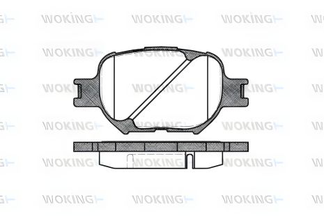 Гальмівних колодок комплект TOYOTA CROWN, TOYOTA COROLLA, TOYOTA CELICA, WOKING (P642300)