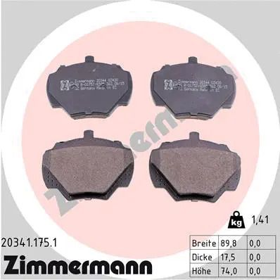 Комплект тормозных колодок MB SL, MB СЕДАН, MB S-CLASS, ZIMMERMANN (203411751)