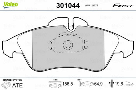Комплект тормозных колодок VW LT, MB SPRINTER, MB V-CLASS, VALEO (301044) Комплект тормозных колодок VW LT, MB SPRINTER, MB V-CLASS, VALEO (301044)