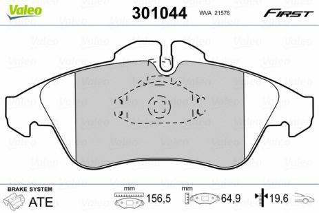 Комплект тормозных колодок VW LT, MB SPRINTER, MB V-CLASS, VALEO (301044) Комплект тормозных колодок VW LT, MB SPRINTER, MB V-CLASS, VALEO (301044)