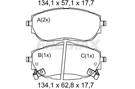 Гальмівних колодок комплект TOYOTA COROLLA, TOYOTA AURIS, FREMAX (FBP2512) Гальмівних колодок комплект TOYOTA COROLLA, TOYOTA AURIS, FREMAX (FBP2512)