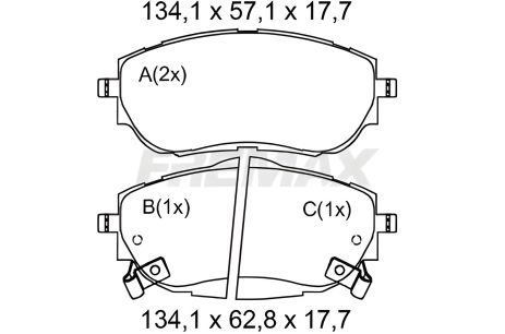 Комплект передних тормозных колодок TOYOTA COROLLA, TOYOTA AURIS, FREMAX (FBP2512) Комплект передних тормозных колодок TOYOTA COROLLA, TOYOTA AURIS, FREMAX (FBP2512)