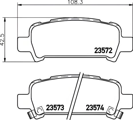Гальмівних колодок комплект SUBARU IMPREZA, SUBARU BAJA, SUBARU LEGACY, NISSHINBO (NP7003)