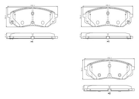 Комплект тормозных колодок HYUNDAI SANTA, KIA SORENTO, PEUGEOT 308, FREMAX (FBP0006)