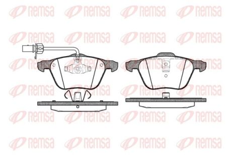 Комплект тормозных колодок SEAT ALHAMBRA, FORD GALAXY, VW TRANSPORTER, REMSA (083602)