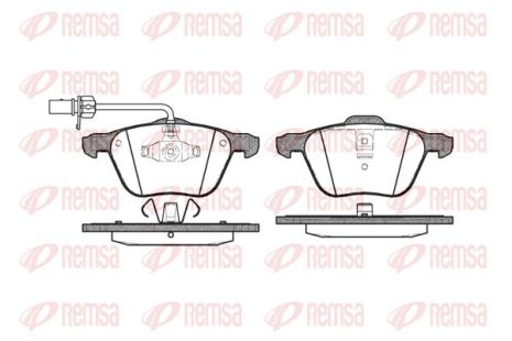 Комплект гальмівних колодок SEAT ALHAMBRA, FORD GALAXY, VW TRANSPORTER, REMSA (083602)