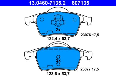Комплект гальмівних колодок VOLVO XC70, VOLVO S60, VOLVO V70, ATE (13046071352)