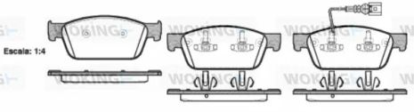 Комплект тормозных колодок VW TRANSPORTER, VW MULTIVAN, WOKING (P1540301)