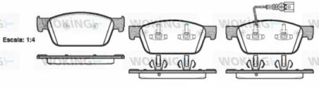 Комплект тормозных колодок VW TRANSPORTER, VW MULTIVAN, WOKING (P1540301)