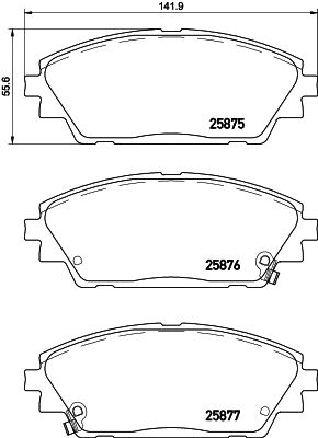Комплект тормозных колодок MAZDA CX-30, MAZDA 3, BREMBO (P49050)