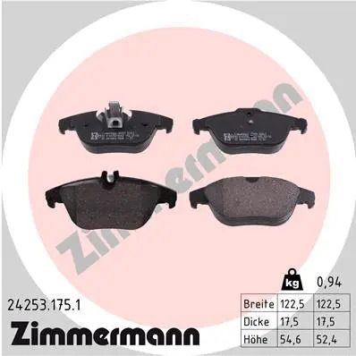 Комплект гальмівних колодок MB (BBDC), MB C-CLASS, MB E-CLASS, ZIMMERMANN (242531751)