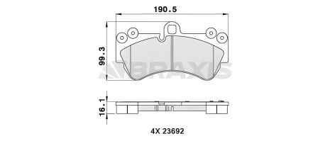 Тормозные колодки комплект VW TOUAREG, PORSCHE CAYENNE, BRAXIS (AA0266)