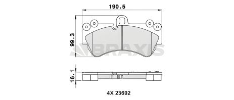 Тормозные колодки комплект VW TOUAREG, PORSCHE CAYENNE, BRAXIS (AA0266)