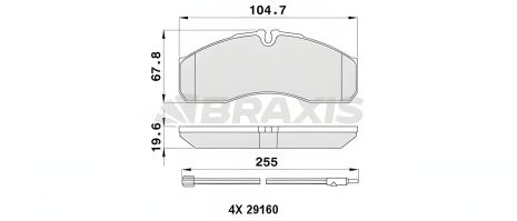 Комплект тормозных колодок для IVECO DAILY, модель BRAXIS (AA0398)