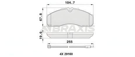 Гальмівних колодок комплект IVECO DAILY, BRAXIS (AA0398) Гальмівних колодок комплект IVECO DAILY, BRAXIS (AA0398)