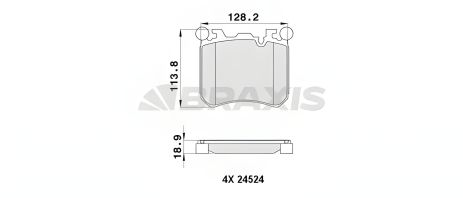 Комплект гальмівних колодок BMW X6, BMW X5, BRAXIS (AA0441) Комплект гальмівних колодок BMW X6, BMW X5, BRAXIS (AA0441)