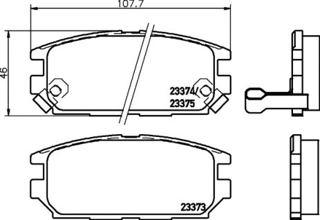 Комплект тормозных колодок DODGE STEALTH, MITSUBISHI GRANDIS, MITSUBISHI MAGNA, NISSHINBO (NP3034)