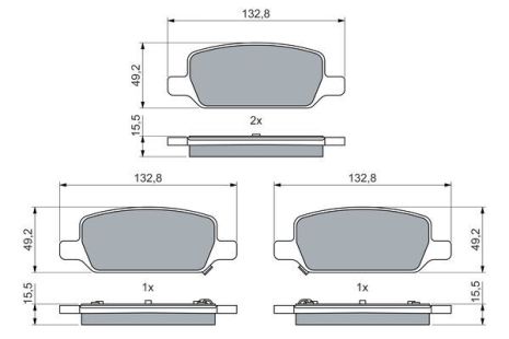 Комплект тормозных колодок TESLA MODEL, BOSCH (0986460086)