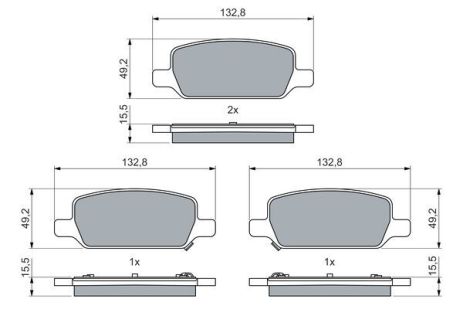 Комплект тормозных колодок TESLA MODEL, BOSCH (0986460086)