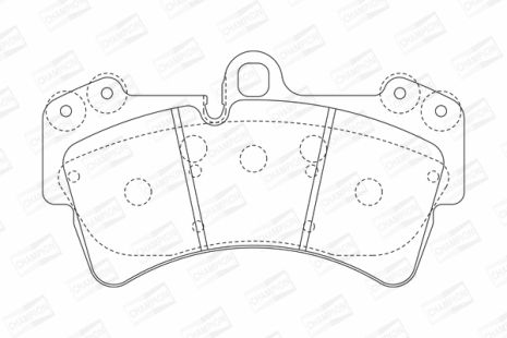 Комплект гальмівних колодок AUDI Q7, VW TOUAREG, PORSCHE CAYENNE, CHAMPION (573282CH)