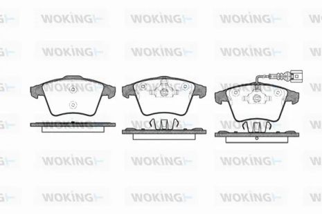 Комплект гальмівних колодок VW TRANSPORTER, VW MULTIVAN, WOKING (P1145301)
