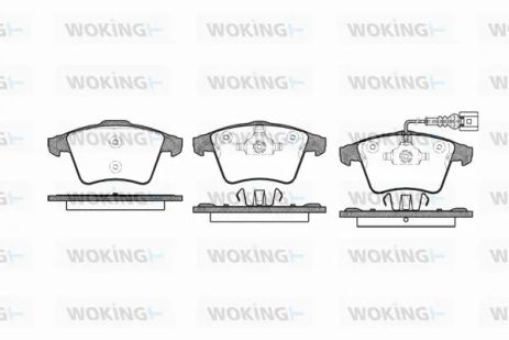Комплект тормозных колодок VW TRANSPORTER, VW MULTIVAN, WOKING (P1145301)