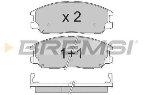 Комплект гальмівних колодок KIA SORENTO, HYUNDAI HIGHWAY, HYUNDAI TRAJET, BREMSI (BP3268)