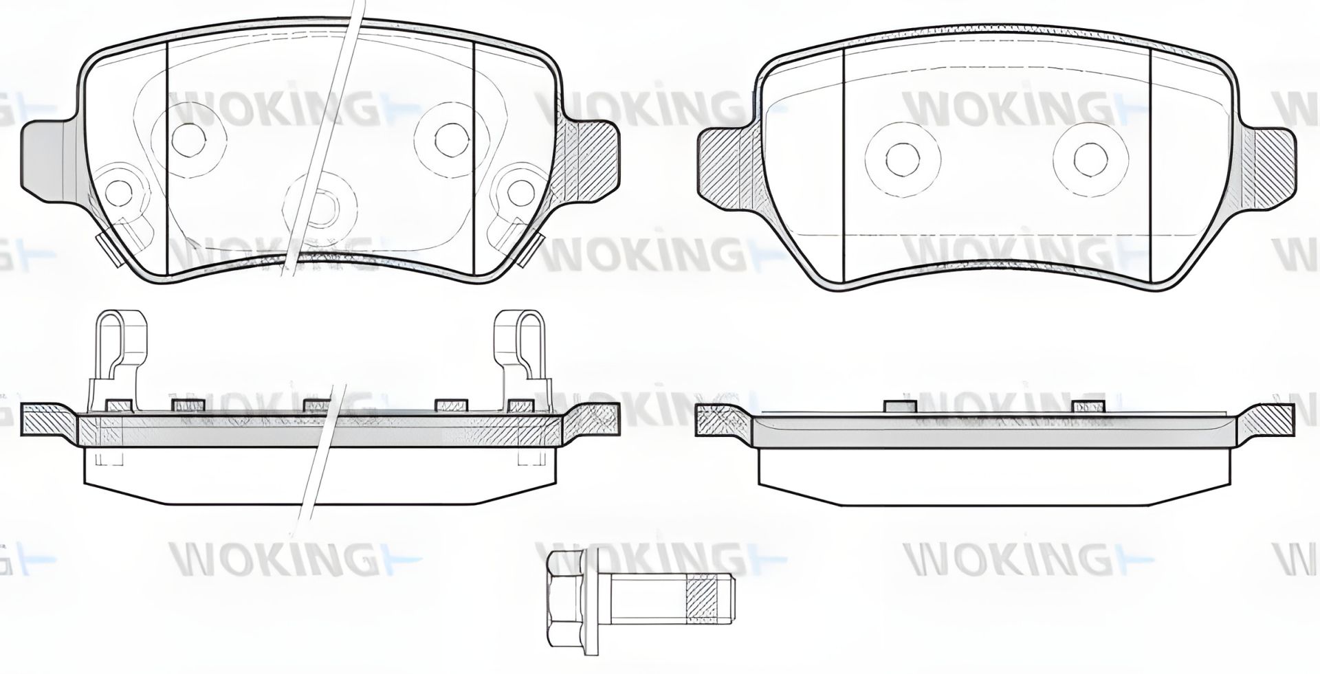 Комплект гальмівних колодок для KIA PRO, KIA CEE'D від WOKING (P857322) Комплект гальмівних колодок для KIA PRO, KIA CEE'D від WOKING (P857322)