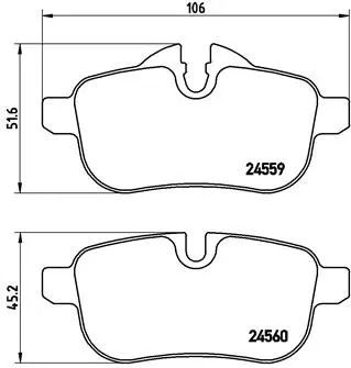 Комплект тормозных колодок BMW Z4, BREMBO (P06062)