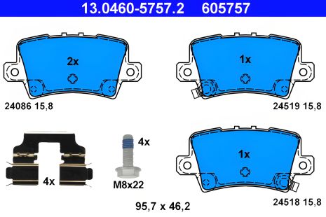 Комплект тормозных колодок HONDA CIVIC, ATE (13046057572) Комплект тормозных колодок HONDA CIVIC, ATE (13046057572)