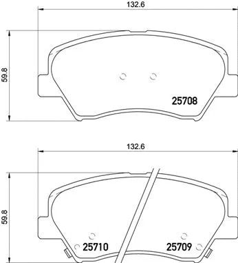 Гальмівних колодок комплект HYUNDAI i30, KIA PRO, KIA CEED, BREMBO (P30073)