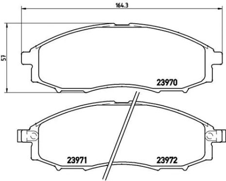 Комплект гальмівних колодок BAIC-ORV BJ40, NISSAN (ZHENGZHOU), DONGFENG (DFAC), BREMBO (P56049)