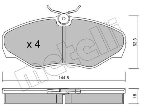 Комплект гальмівних колодок NISSAN PRIMASTAR, OPEL VIVARO, RENAULT TRAFIC, METELLI (2203382)