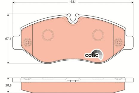 Комплект гальмівних колодок VW CRAFTER, MB eVITO, MB EQV, TRW (GDB1698)