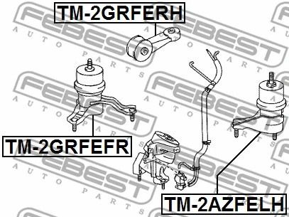 Подушка двигателя TOYOTA CAMRY, LEXUS RX, TOYOTA AVALON, FEBEST (TM2GRFERH)