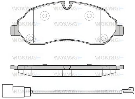 Гальмівний комплект колодок FORD TRANSIT, WOKING (P1702302)