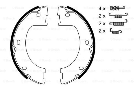 Комплект колодок стояночного тормоза MB SPRINTER, VW CRAFTER, BOSCH (0986487751)